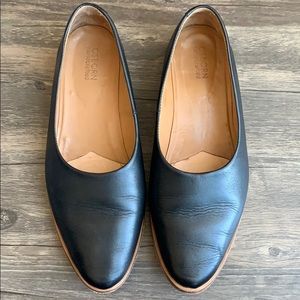 Black leather Osborn flats